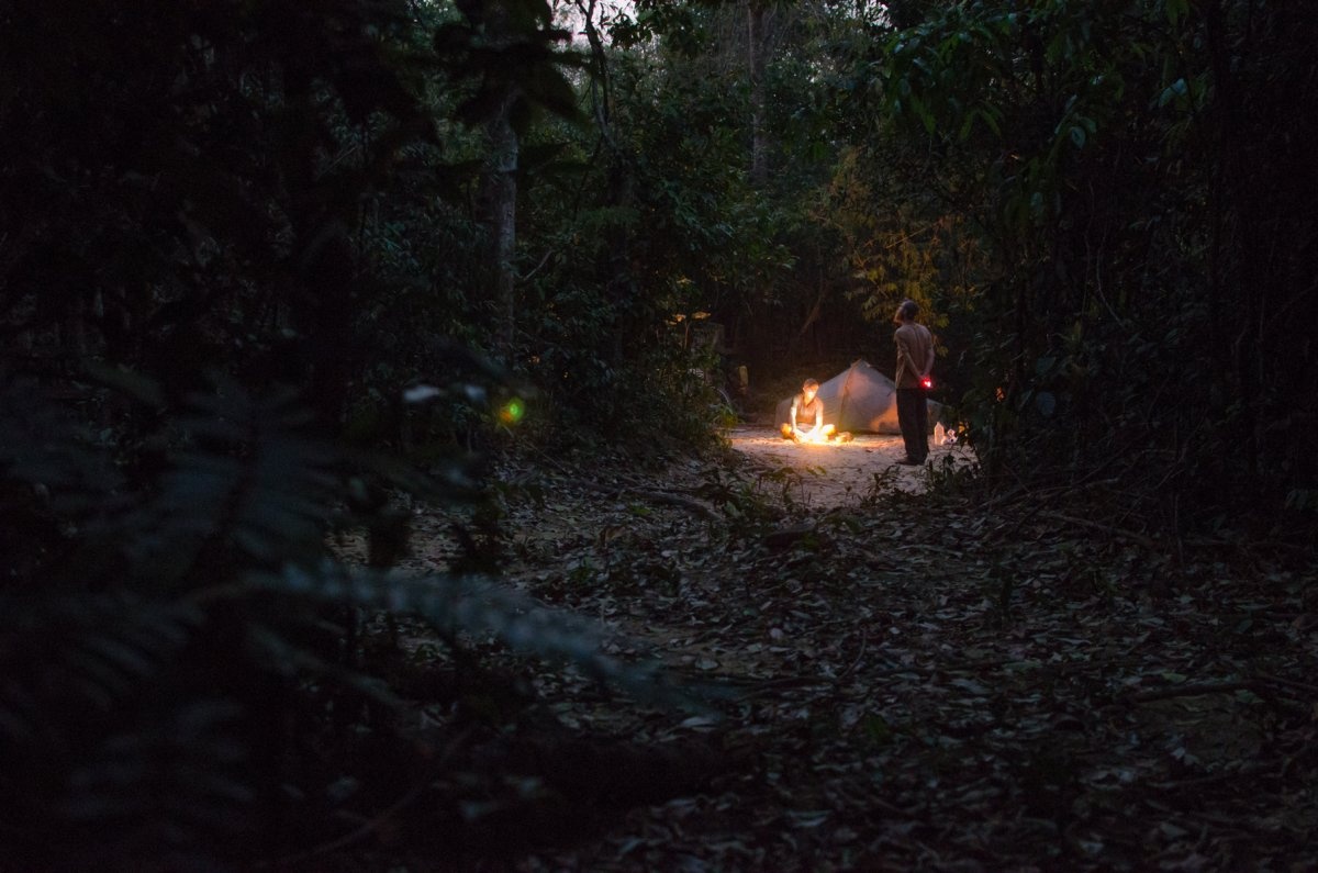 Họ cùng nhau cắm trại trong rừng tại Lào.