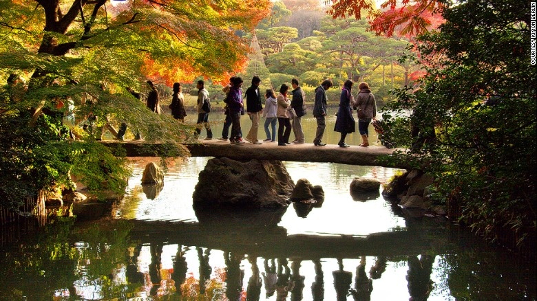 Vườn Rikugien: Đây là một trong những điểm đẹp nhất vào mua thu ở Tokyo. Nơi lý tưởng để ngắm cảnh là trên cầu Togetsukyo, phía tây bắc khu vườn.