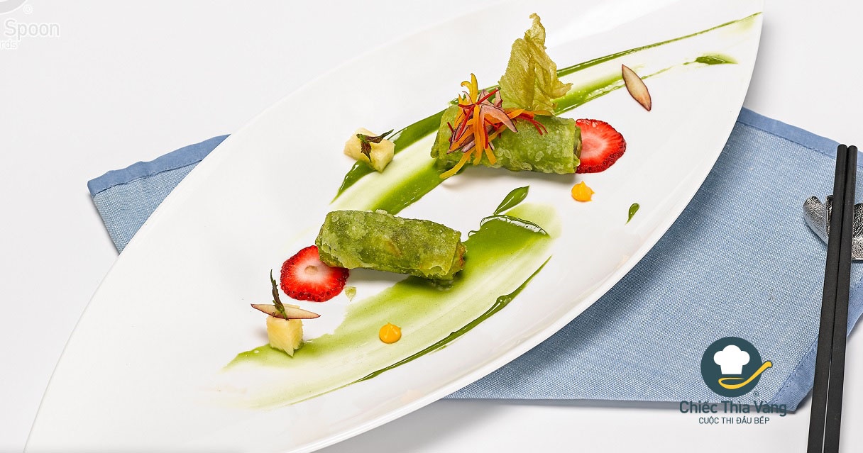 Huong dan lam mon cha gio trai cay tra xanh hinh anh