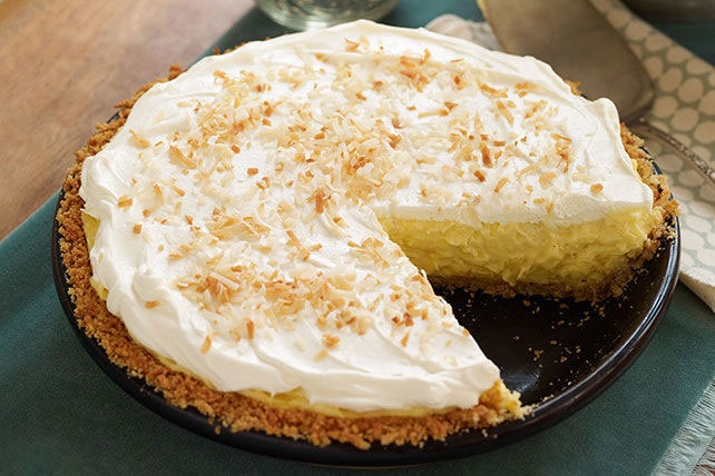 Banh pie kem dua de lam, khong can lo nuong hinh anh