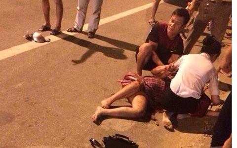 Thai phụ Ngà bị xe đâm và kéo lên hàng chục mét.