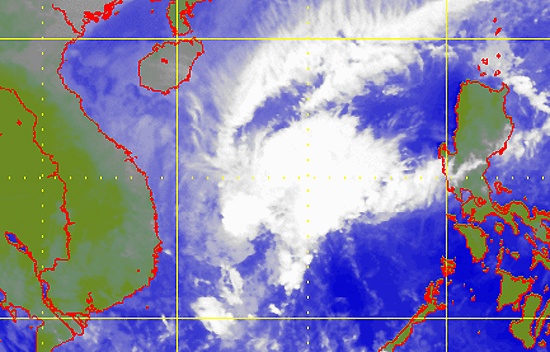 Ảnh mây vệ tinh bão Hagupit lúc 10h sáng 11/12. Ảnh: HKO.