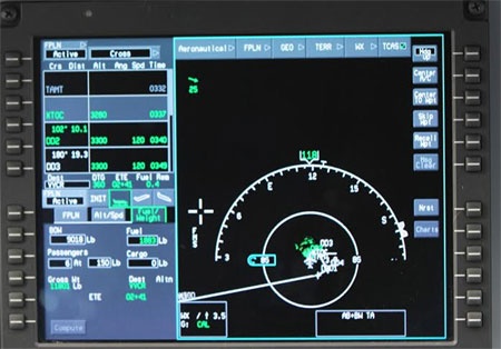 Màn hình ra-đa hiển thị vị trí khu vực Tàu Bulk Jupiter bị nạn.