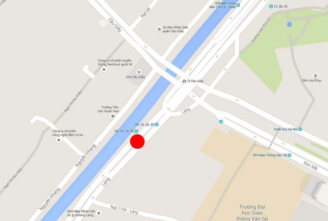 Bản đồ địa điểm xảy ra tai nạn (chấm đỏ).