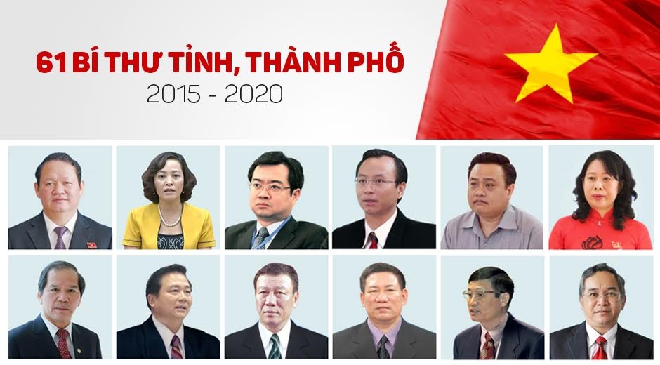 61 bi thu tinh, thanh nhiem ky 2015-2020 hinh anh