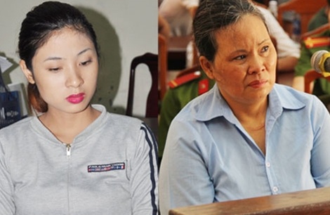 Võ Thị Hoàng Quý và bà trùm Hoàng Thị Sáu - con gái và vợ của Võ Văn Lâm vừa thụ án tù về tội mua bán trái phép chất ma túy.