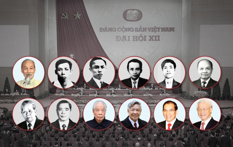 Lanh dao Dang Cong san Viet Nam qua cac thoi ky hinh anh