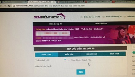 Loan thong tin diem thi, diem chuan lop 10 hinh anh