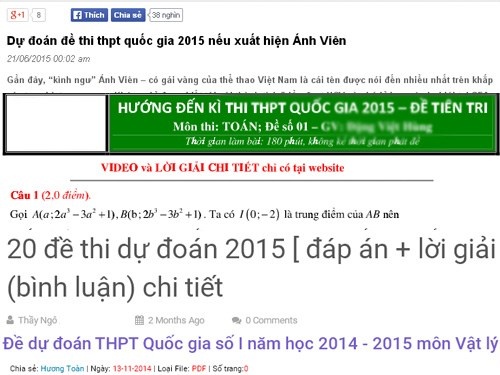 Tran lan 'de thi du doan' ky thi THPT quoc gia 2015 hinh anh