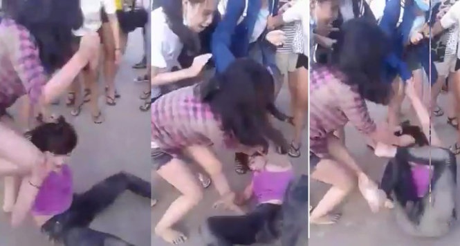 Xac minh clip nu sinh lop 'noi tieng ngoan' danh nhau hinh anh