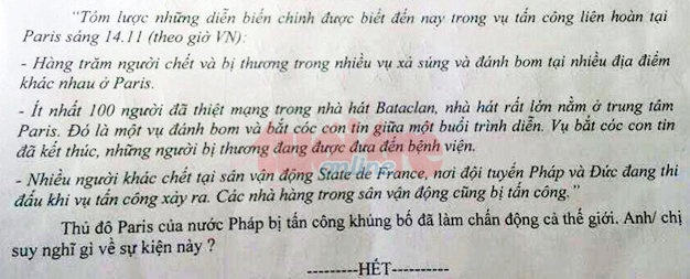 Hoc tro truong chuyen voi de thi 'khung bo Paris' hinh anh