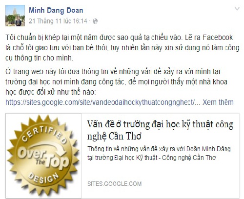 Giang vien bi xet ky luat vi che truong tren Facebook hinh anh