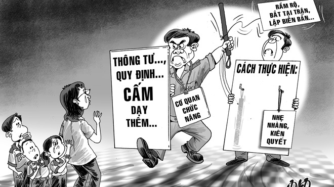 Neu la tu nguyen, sao hoc sinh phai lam don xin khong hoc them? hinh anh