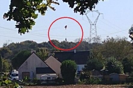 Tiem kich F-16 roi o Phap, phi cong mac tren day dien cao the hinh anh