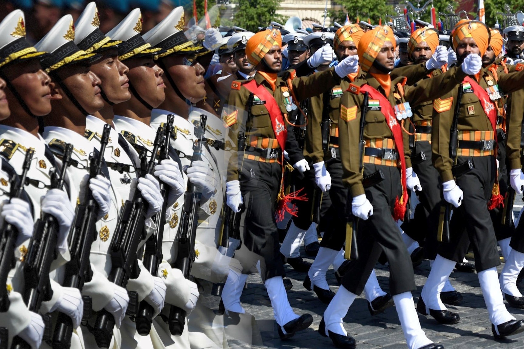 An Do va TQ duyet binh sat nhau tren Quang truong Do sau vu dung do hinh anh