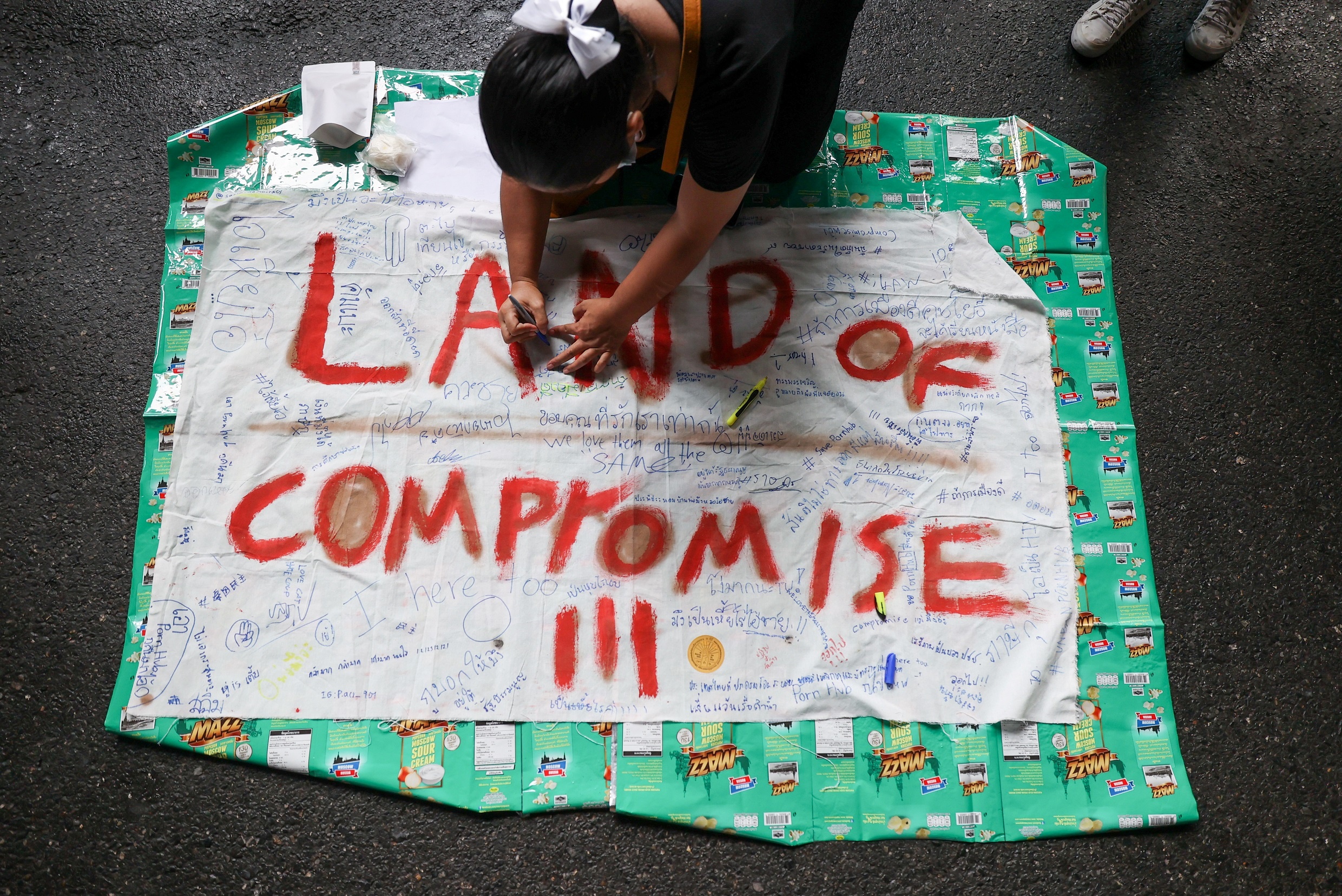 Hoc sinh Thai bieu tinh chong chinh phu anh 11