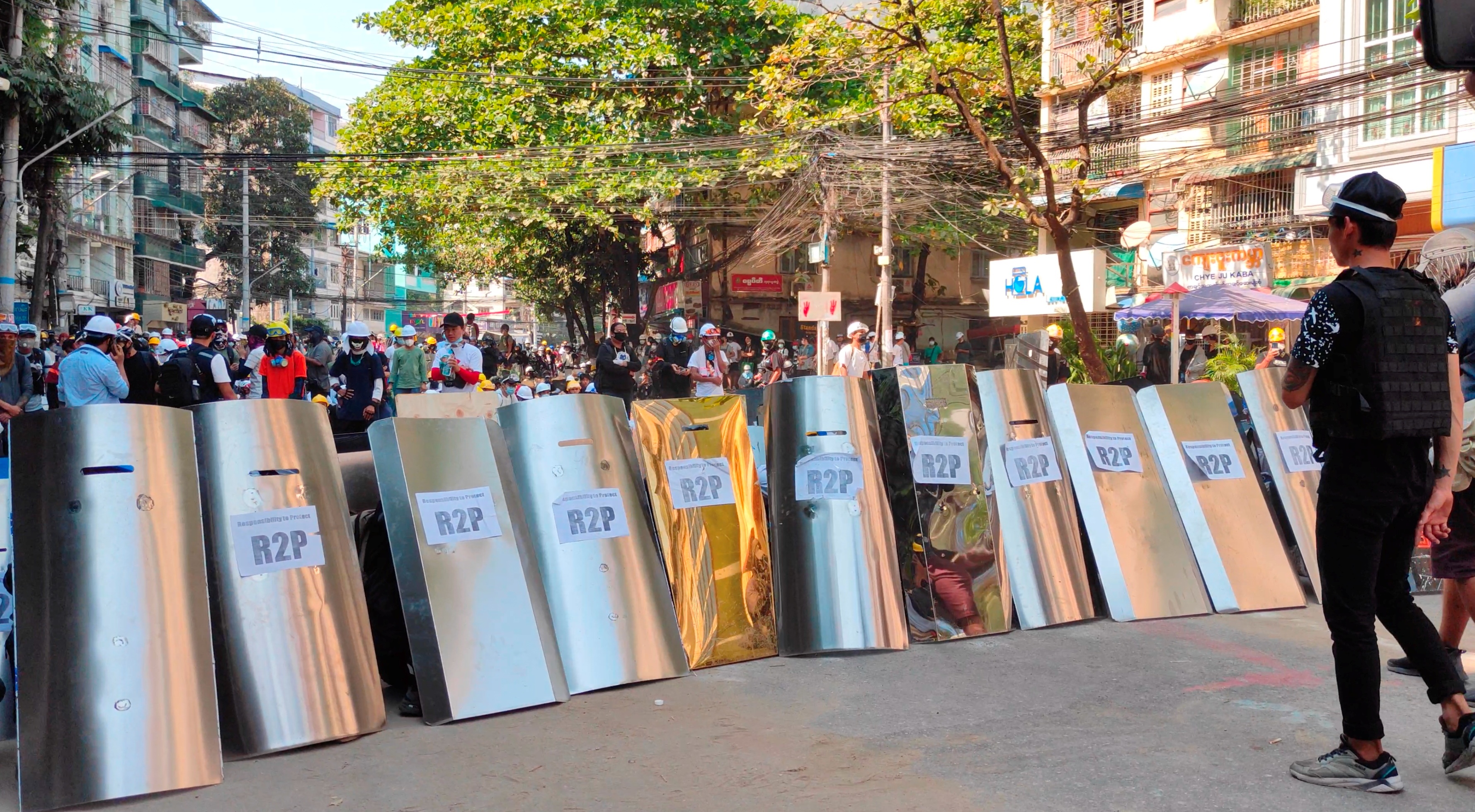 Canh sat Myanmar bo rap nguoi bieu tinh anh 1