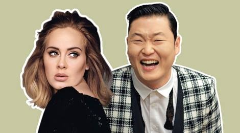 Psy va Adele: Ga he va hoa mi hinh anh
