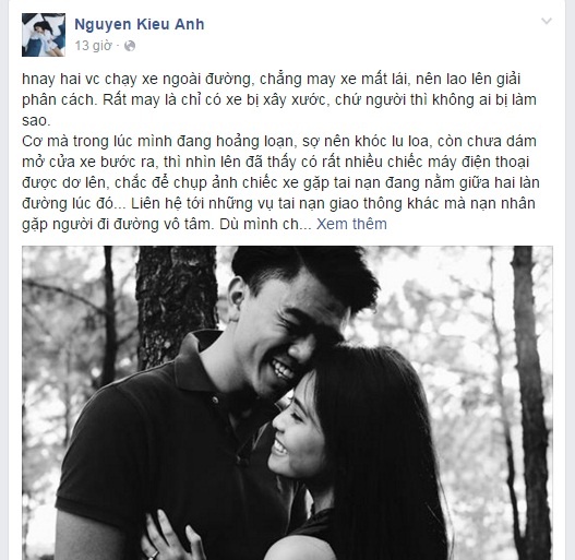 Kiều Anh gặp tai nạn ôtô ảnh 1 Kieu Anh gap tai nan oto anh 1