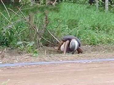 Nguoi dan ong guc chet bat thuong ben duong hinh anh