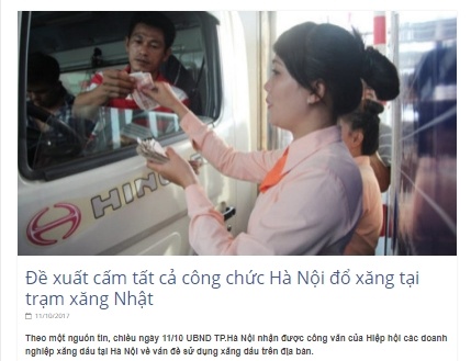 Dang tin don that thiet cam cong chuc do xang tai tram xang Nhat hinh anh