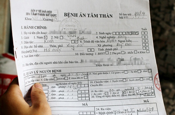 Làm giả bệnh án tâm thần ảnh 1 Lam gia benh an tam than anh 1