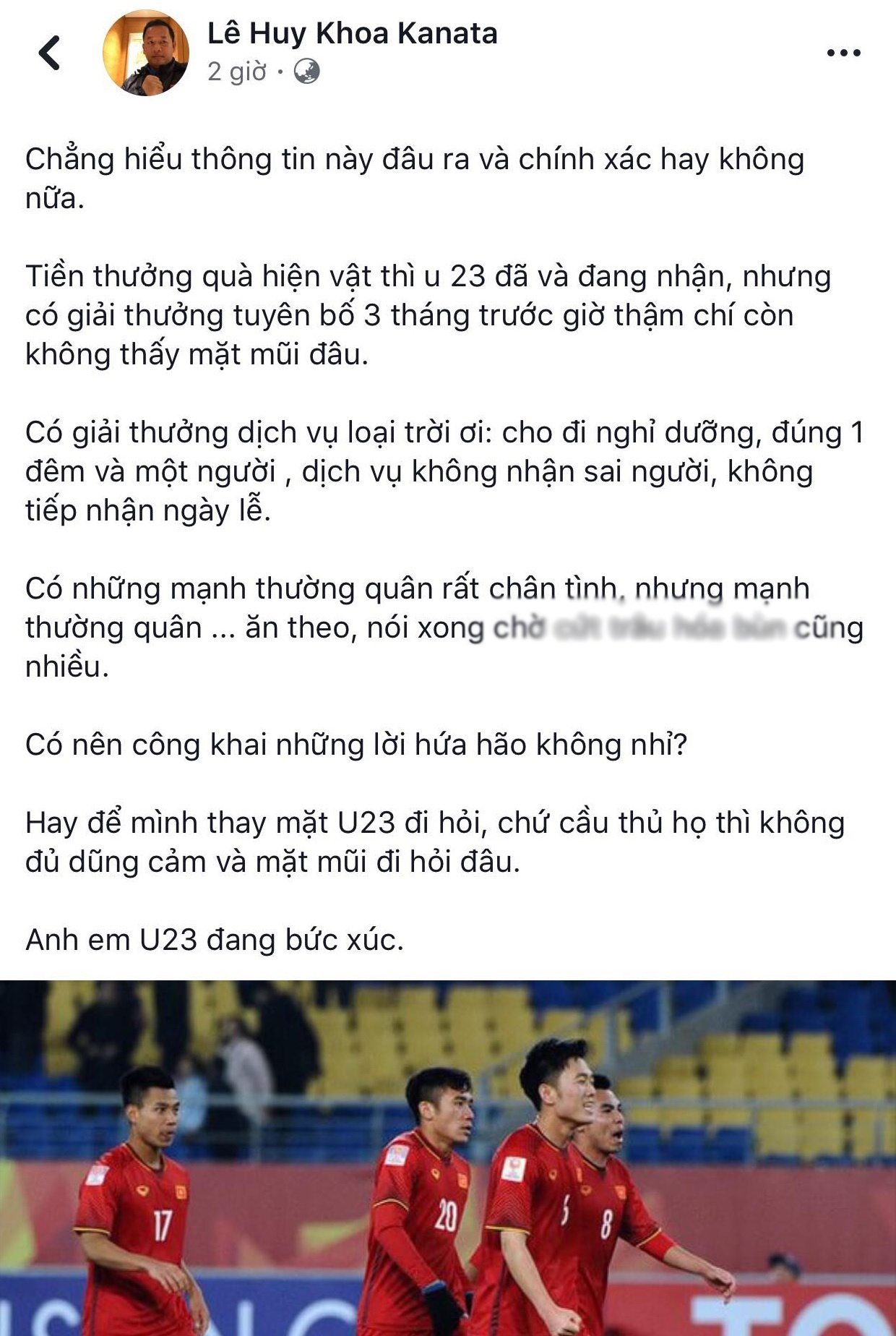 VFF doanh nghiệp không xù thưởng U23 Việt Nam ảnh 2 VFF doanh nghiep khong xu thuong U23 Viet Nam anh 2
