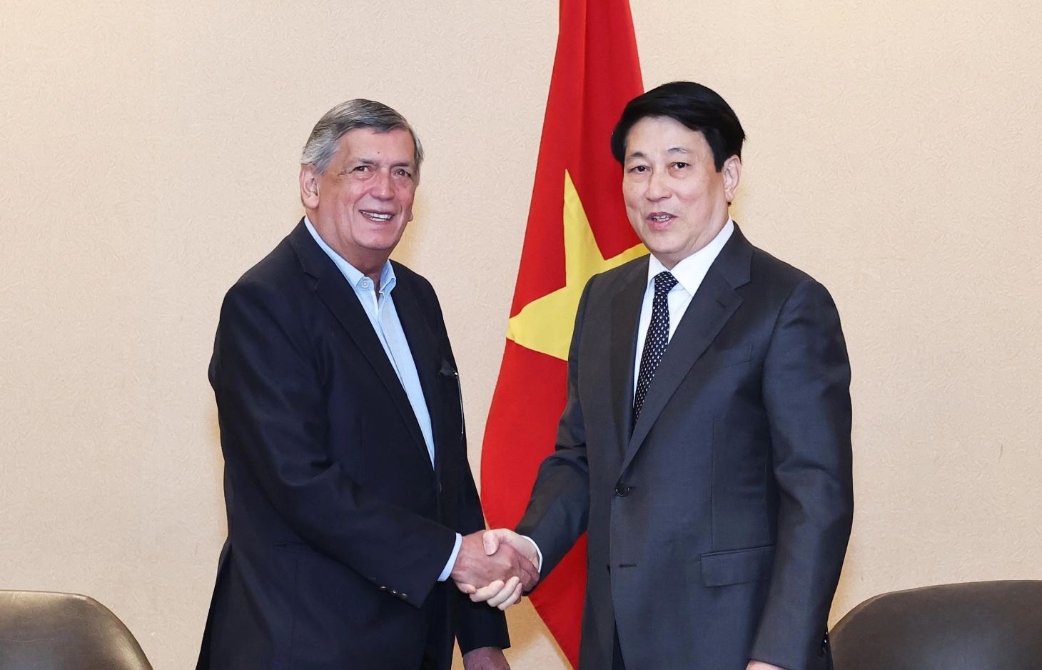 Chu tich nuoc Luong Cuong tiep Chu tich Dang Cong san Chile hinh anh