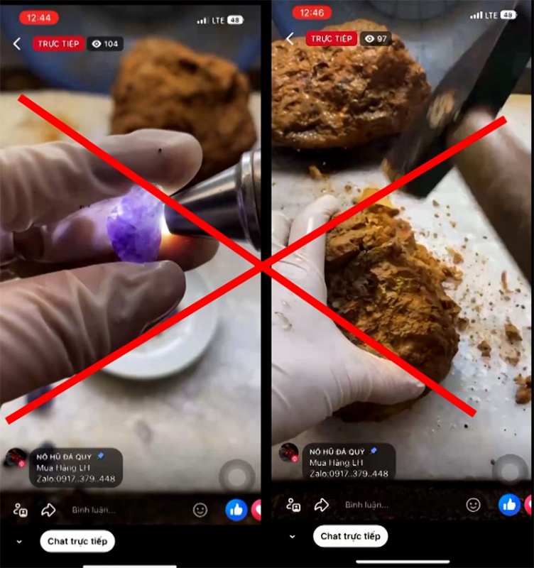 Bán đá quý giả,  Livestream lừa đảo ảnh 2 Ban da quy gia,  Livestream lua dao anh 2