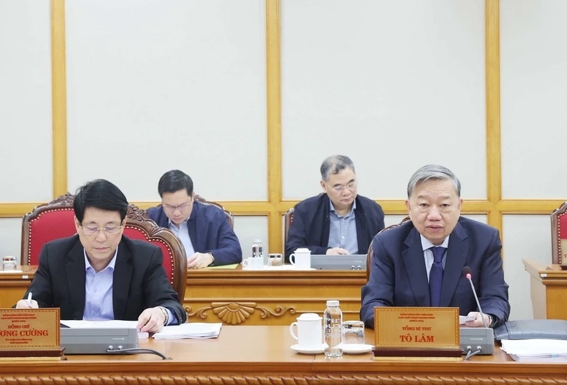 Tong bi thu: Viec tinh gon to chuc bo may khong chi lam mot lan hinh anh