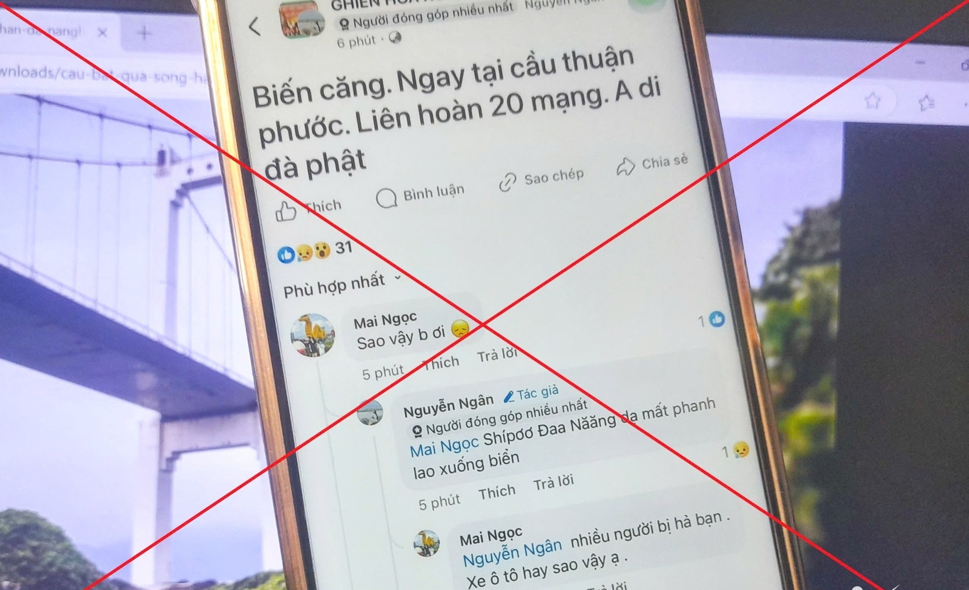 Thanh nien loan tin 3 oto lao xuong bien de cau view ban hang dip Tet hinh anh