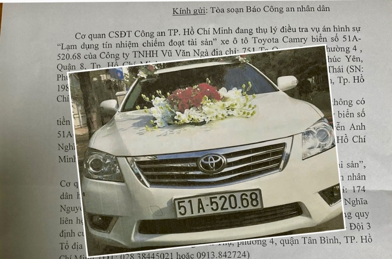 Thieu tien tra no,  thue xe Camry,  Vu Van Nga,  Cty Vu Van Nga,  Gdoc Vu Van Nga anh 2