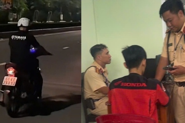 Thanh nien 'boc dau' xe khoe TikTok bi phat tien, tich thu phuong tien hinh anh