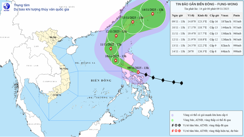 Bao Fung-wong co cuong do manh them huong ve khu vuc Bac Bien Dong hinh anh