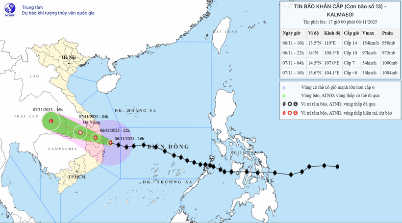 Bao so 13 di vao dat lien tu Quang Ngai den Dak Lak va suy yeu dan hinh anh