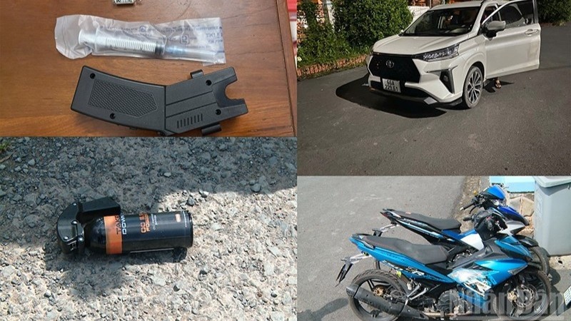 Nhom nguoi lap ke hoach bat coc chu no, cuop xe may hinh anh