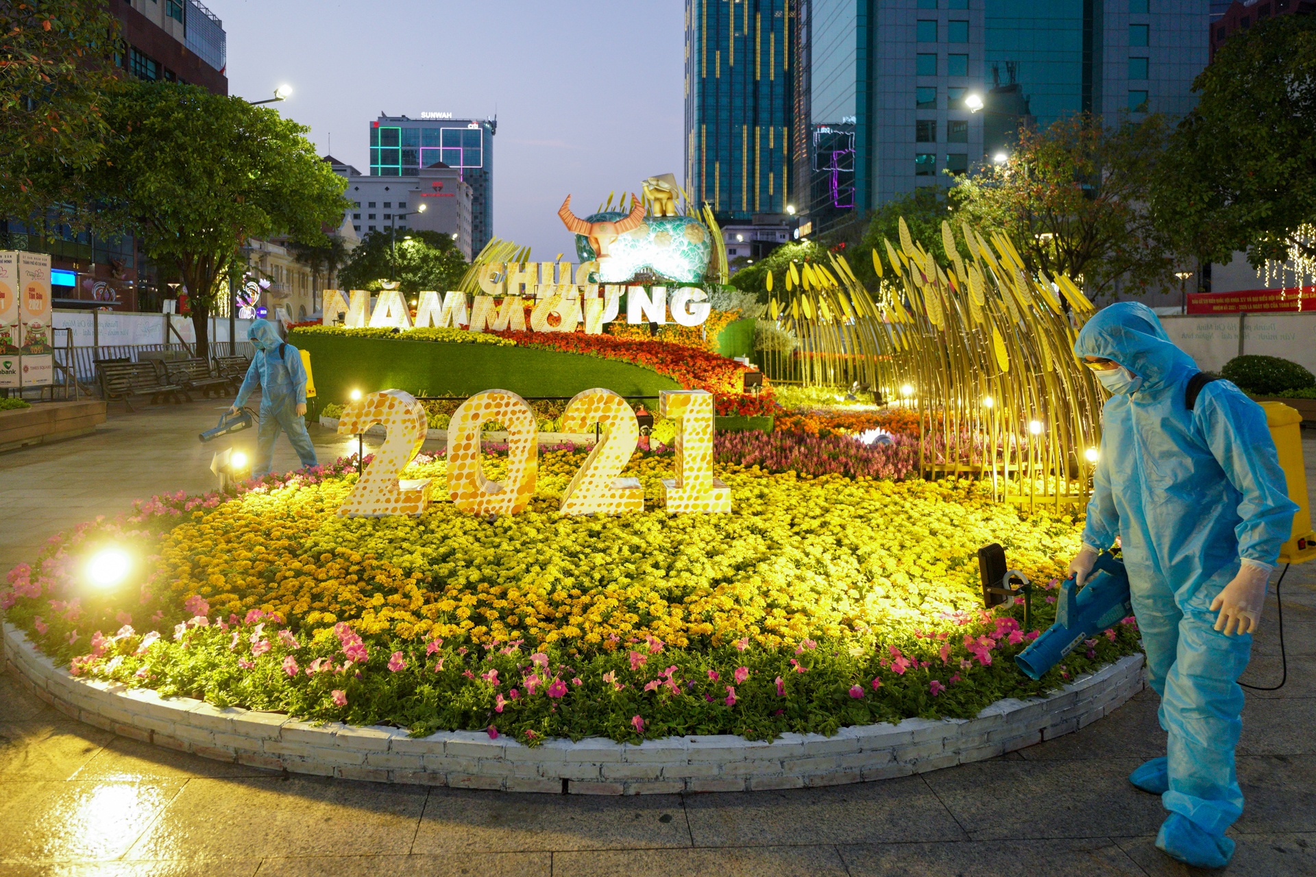 Phun khu khuan duong hoa Nguyen Hue hinh anh