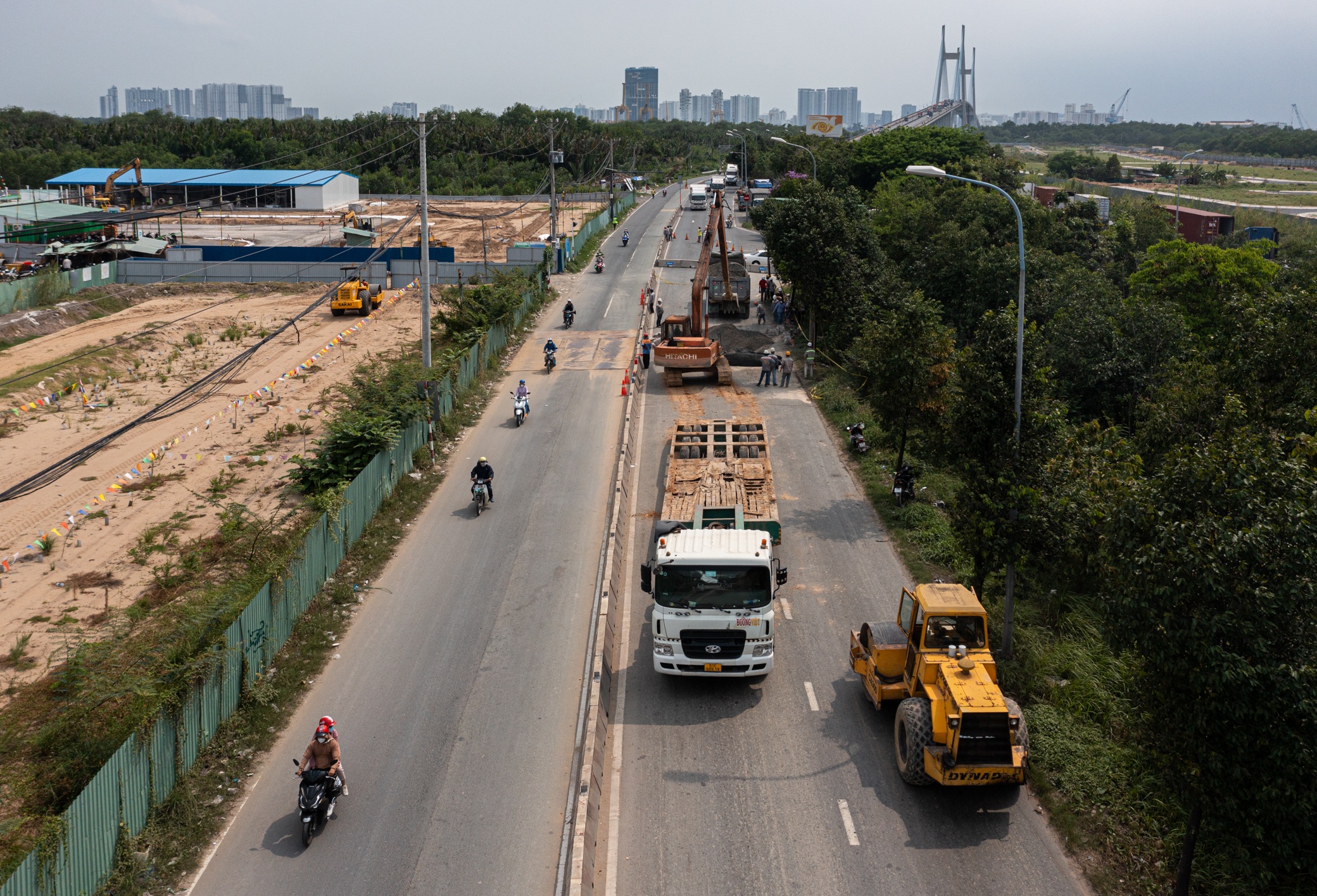 San lap mat duong bi sut lun anh 1