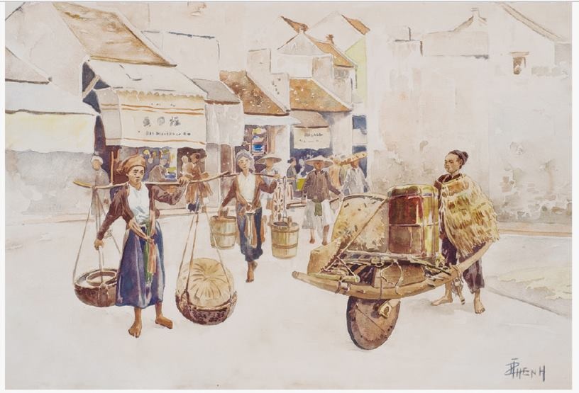 Dung di canh sinh hoat thoi xua qua tranh Thang Tran Phenh anh 8