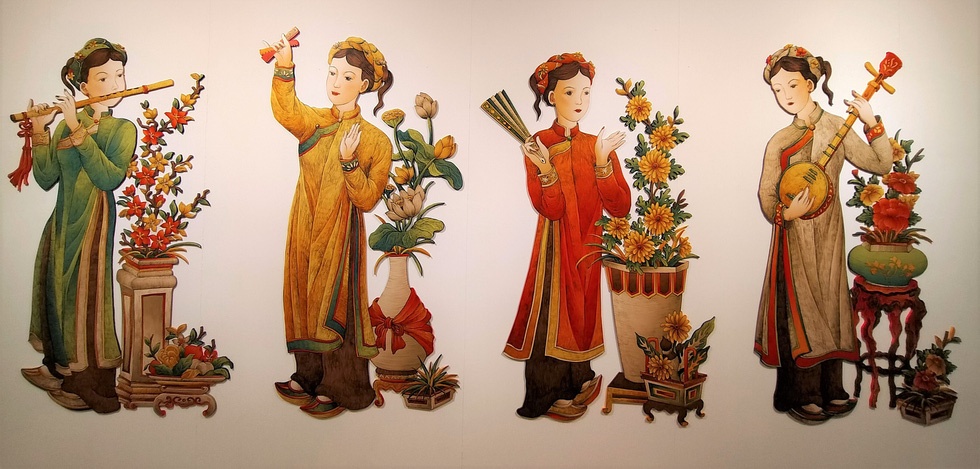 Hoa quyen truyen thong va hien dai trong tranh dan gian Hang Trong anh 1