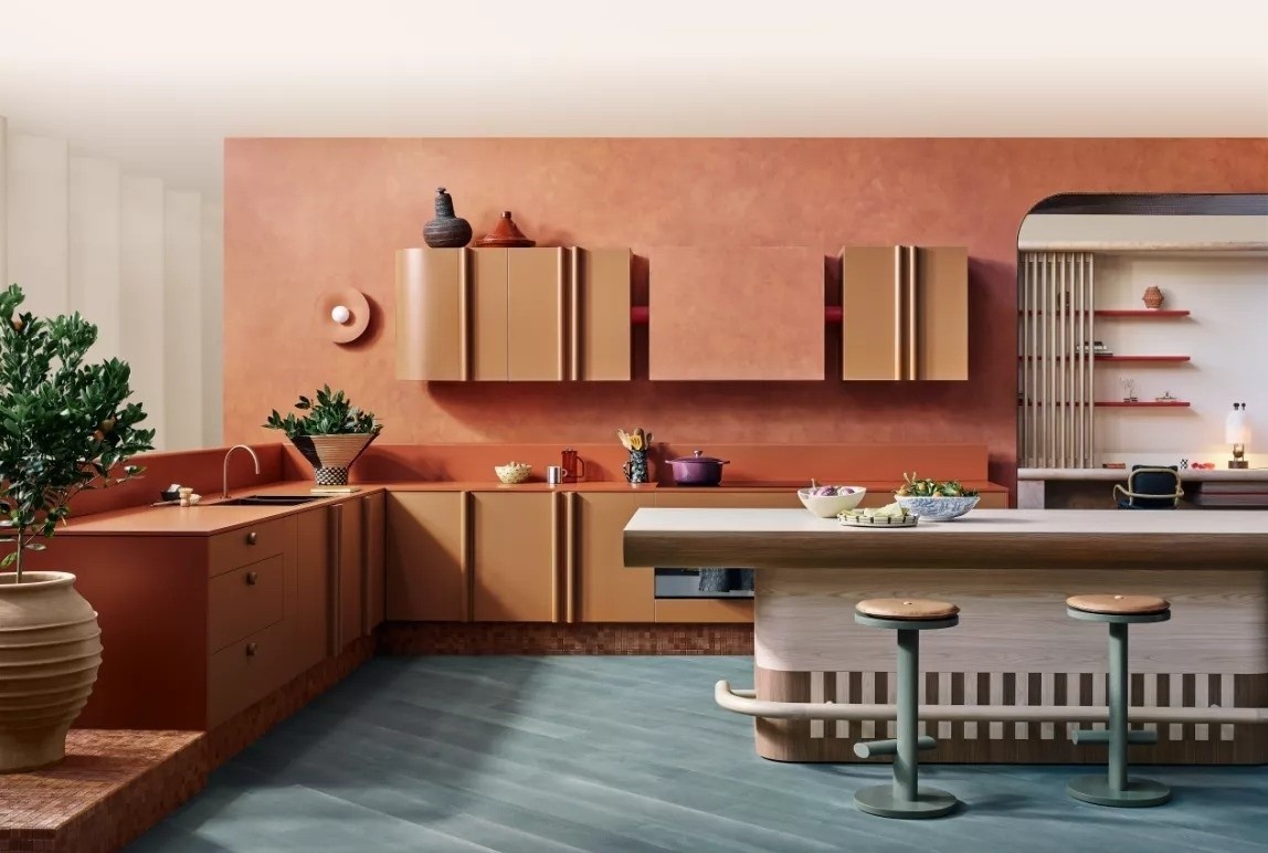 San nha mau xanh, do, cam, hong thanh mot hinh anh