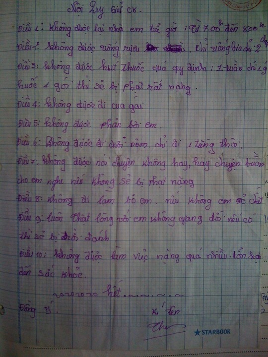 Nội quy giữ chồng của nữ sinh T.