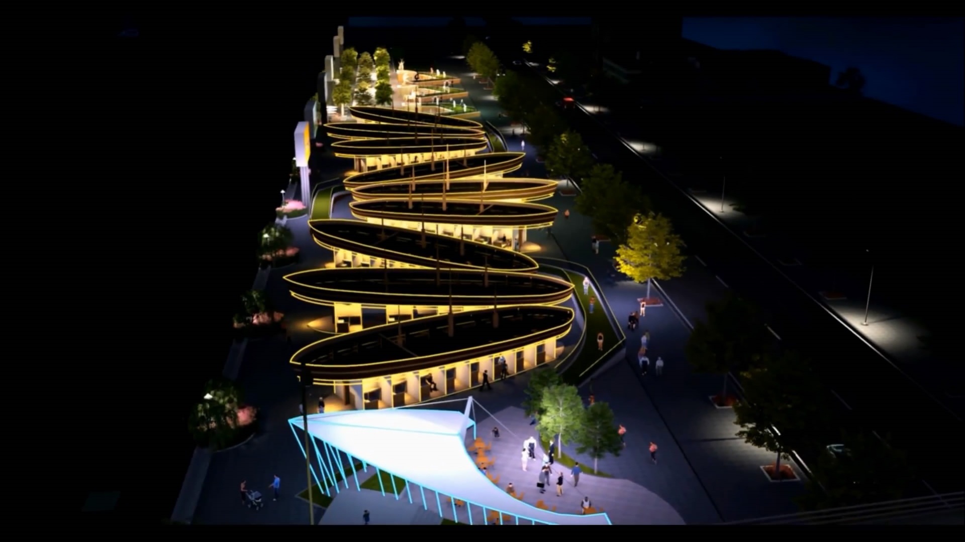 Chợ đêm sẽ hoạt động từ 18h đến 24h hằng ngày với quy mô hơn 200 gian hàng được bố trí trên khu đất có tổng diện tích 12.560m2; với 3 khu: Khu ẩm thực bày bán café, giải khát, các món ăn bình dân mang đặc trưng của Đà Nẵng; Khu thương mại gồm các gian hàng bày bán các mặt hàng thủ công mỹ nghệ, hàng lưu niệm, áo quần và các đặc sản của thành phố; và Khu Văn hoá nghệ thuật gồm Khu công viên trang trí theo chủ đề và sân khấu lớn trình diễn nghệ thuật. Sau 24h, các quầy hàng sẽ dọn dẹp để hoàn trả lại không gian công viên cho khu vực.