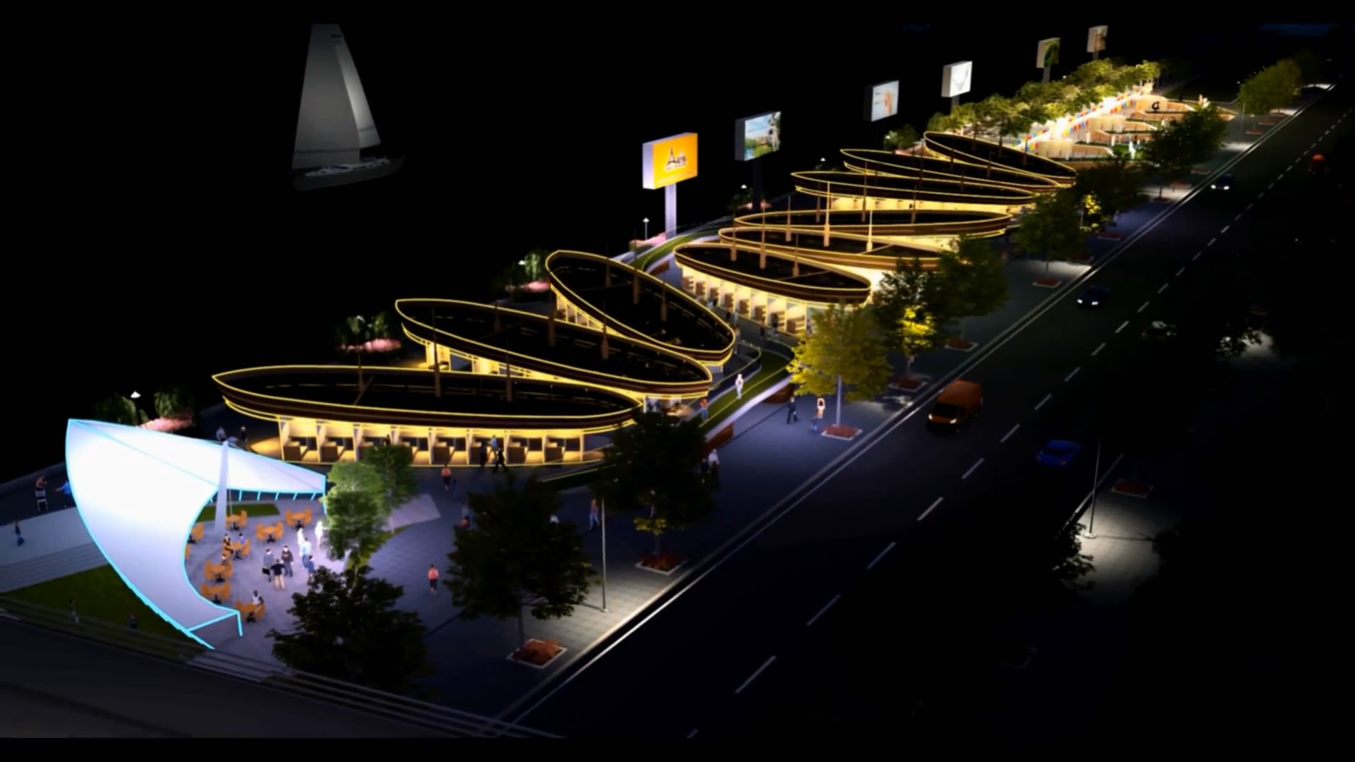 Pho dem 9 con thuyen, rong 12.000 m2 ben bo song Han hinh anh