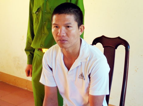 Lê Đình Khiêm tại cơ quan Công an.