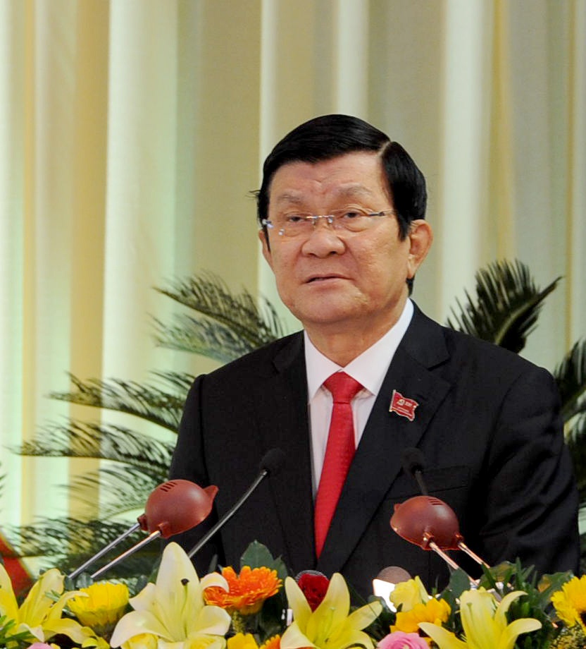 Chủ tịch nước Trương Tấn Sang phát biểu chỉ đạo đại hội. Ảnh: Văn Nỡ.