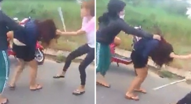 Cong an lam viec voi nu sinh cam thanh sat danh ban hinh anh