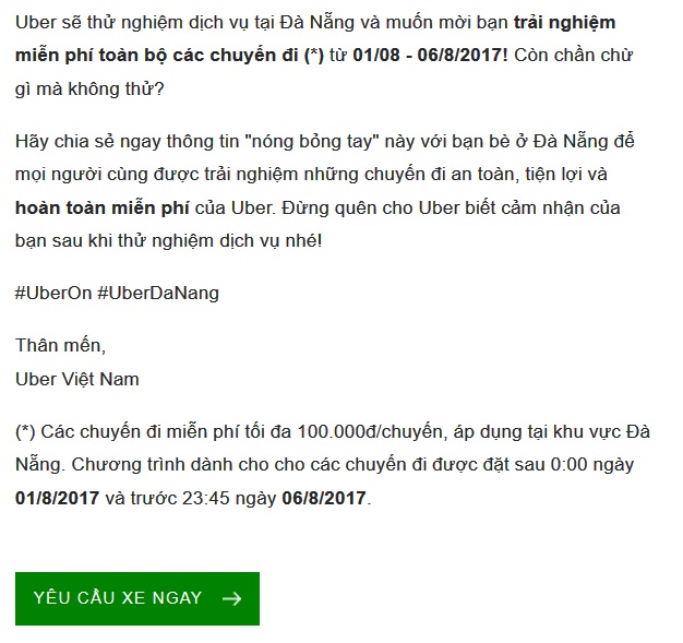 Chưa cho phép thử nghiệm Uber tại Đà Nẵng ảnh 2 Chua cho phep thu nghiem Uber tai Da Nang anh 2