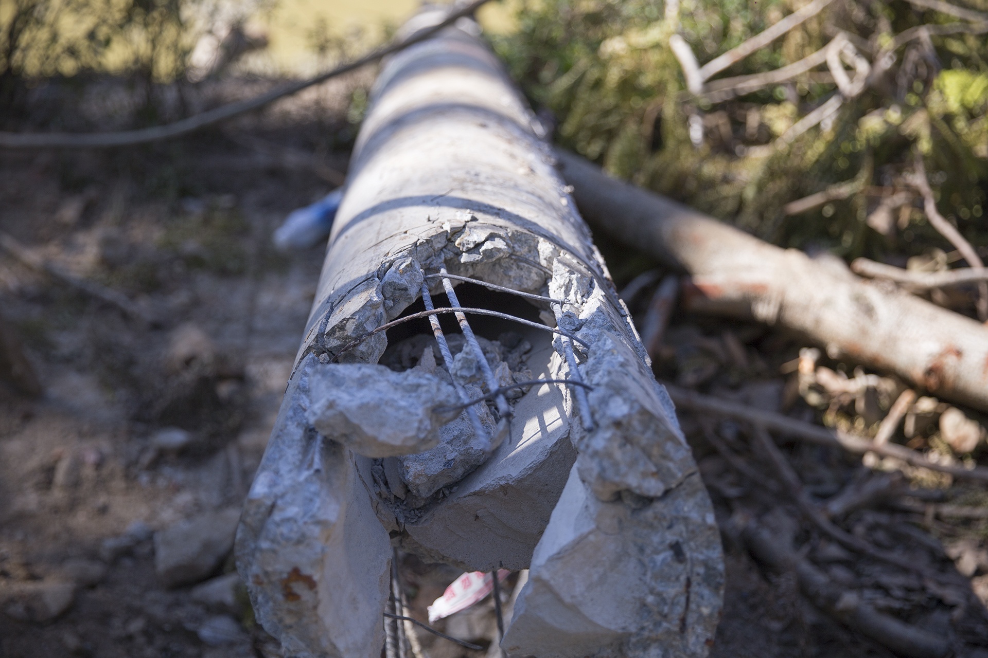 Can canh cot dien bi gay o Hue hinh anh