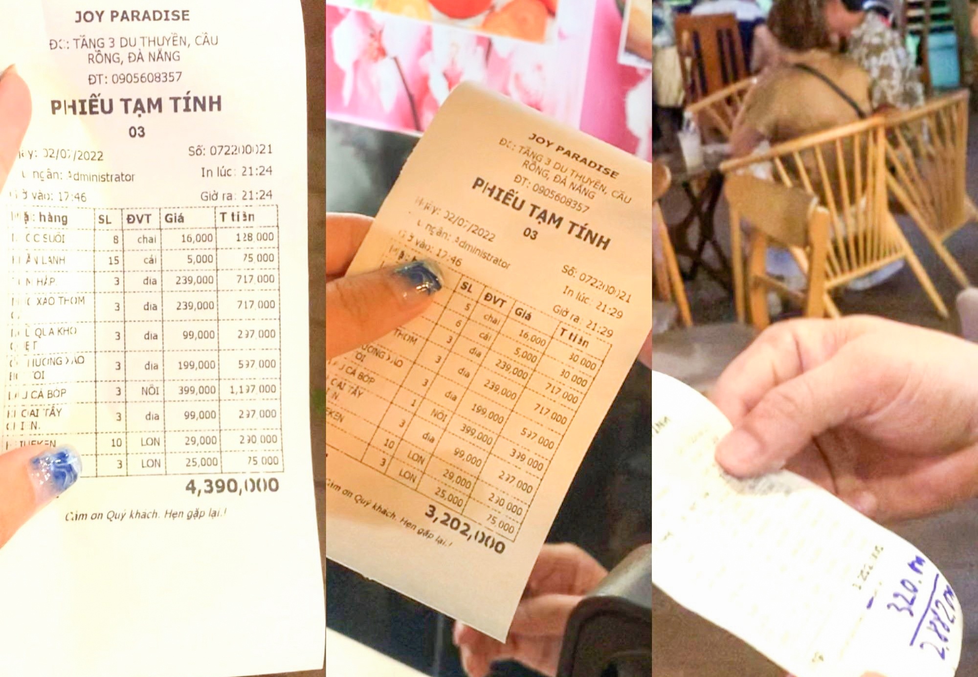 Nha hang o Da Nang bi khach to thieu ro rang khi thanh toan tien hinh anh